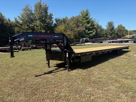 New 2027 MAXX-D 102x40 TANDEM 12K GN STRAIGHT DECK W/ SLIDE IN RAMPS AND RATCHET RAIL Flatbed Trailer