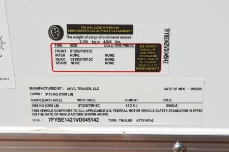 New 2027 7X14 Anvil Cargo Trailer