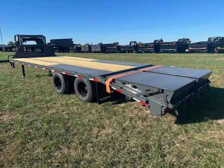 New 2027 Lamar 102x25 Tandem 25K GN Flatbed w/ 5' Dove & Max Ramps