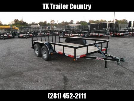 New 2027 Longhorn Trailers 77x12 Tandem Axle Utility Trailer / UTV Trailer / 2ft Dovetail / 2ft Ramp Gate / LED Lights