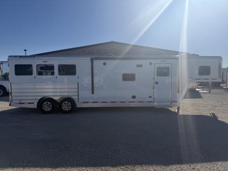 New 2027 Featherlite 3 Horse Gooseneck 11' Living Quarters 6' Slide Out Horse Trailer