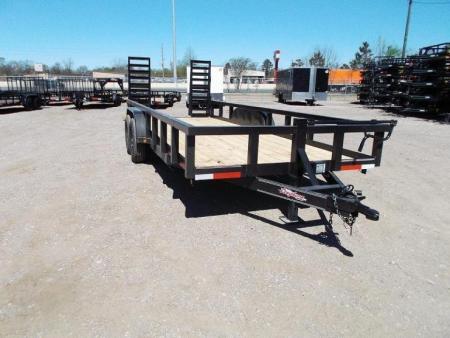 New 2027 J&C Trailers 83x20 14K Utility Trailer / 7K Axles / 3  Square Tubing / 5ft Stand Up Ramps