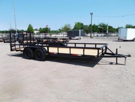 New 2027 J&C Trailers 83x20 Utility Trailer / Lowboy Trailer / 4ft Ramp Gate / Electric Brakes / Pipetop