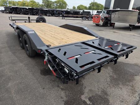 New 102x20 (17+3) 14K WIDE BODY EQUIPMENT TRAILER - BLACK