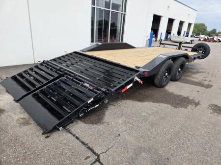 New 102x20 (17+3) 14K WIDE BODY EQUIPMENT TRAILER - BLACK