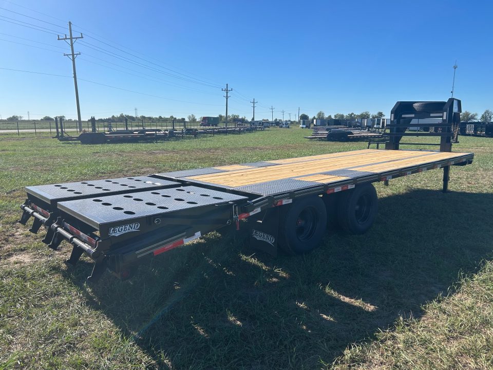New 2027 Legend 102x25 Tandem 22.5K GN Flatbed w/ 5' Dove & Max Ramps