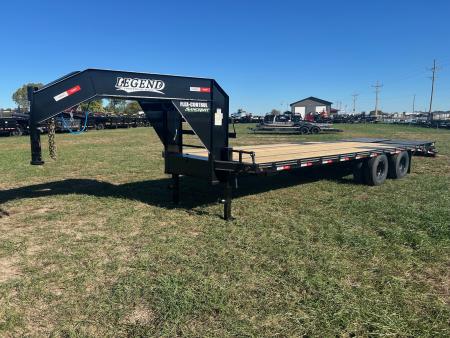 New 2027 Legend 102x25 Tandem 22.5K GN Flatbed w/ 5' Dove & Max Ramps