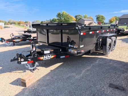 New 2027 H&H Trailers 83 x 14 Industrial DWB with Scissors Lift, 14K GVWR, Anti- Sail Bow Tarp Kit Dump Trailer