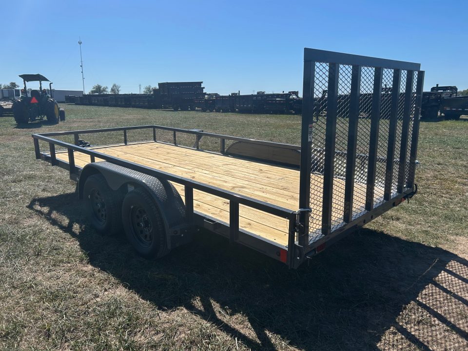 New 2027 Lamar 83x16 Tandem 7K Utility w/ 4' Lay Down Ramp Gate