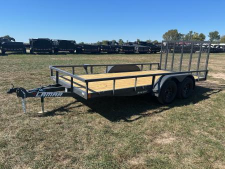 New 2027 Lamar 83x16 Tandem 7K Utility w/ 4' Lay Down Ramp Gate