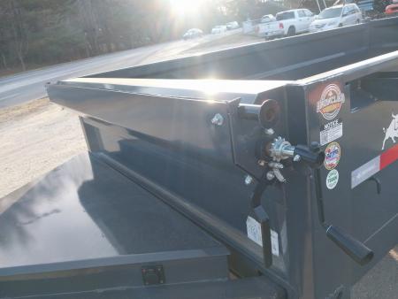 New 2027 Iron Bull Dump Trailer / DWB Series / 83" Wide x 14' Long / 2-7,000# Electric Brake Axles / Tarp / Ramps / Combo Rear Gate / Gray Powder Coat