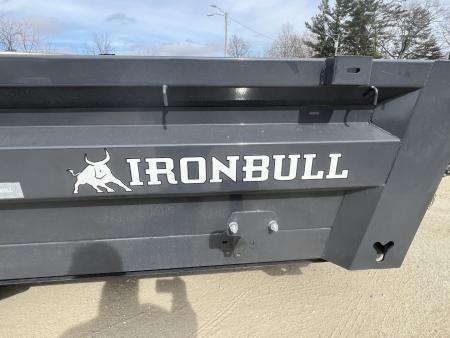 New 2027 Iron Bull Dump Trailer / DWB Series / 83" Wide x 14' Long / 2-7,000# Electric Brake Axles / Tarp / Ramps / Combo Rear Gate / Gray Powder Coat
