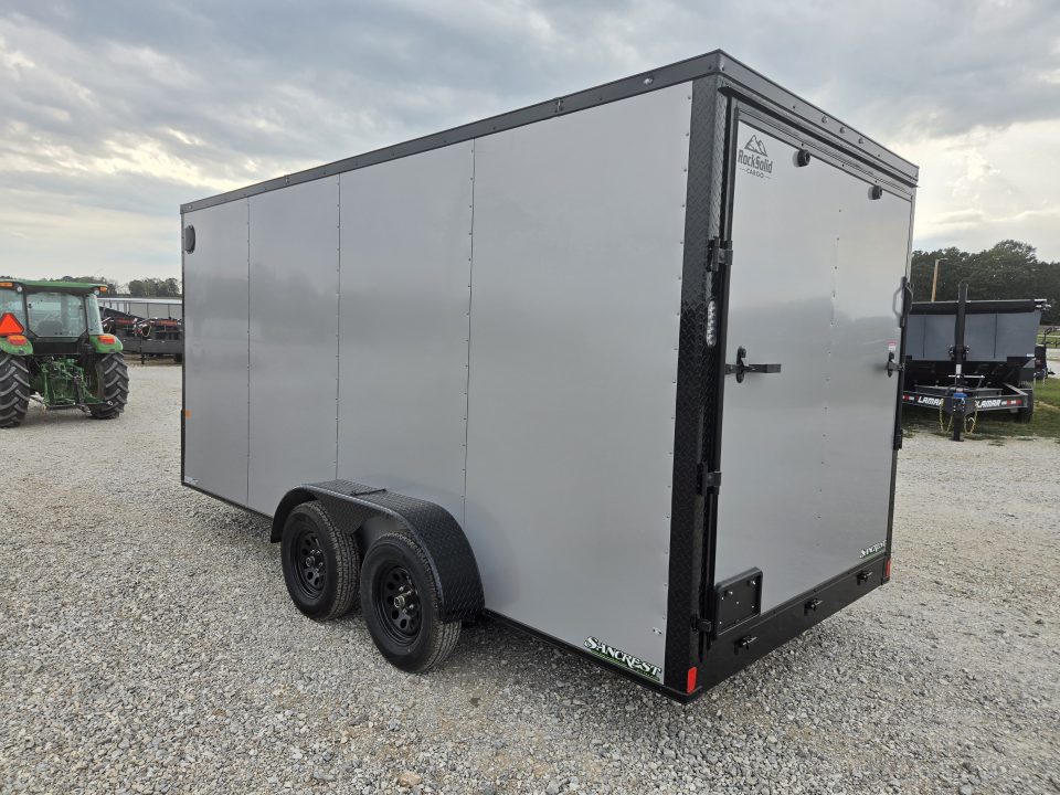 New 2027 Rock Solid 7X16 TANDEM 7K CARGO W/7' HEIGHT BLACKOUT TRIM .080 EXTERIOR & RAMP DOOR