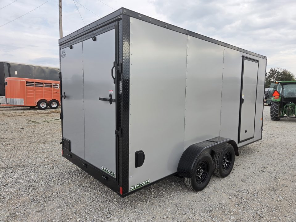 New 2027 Rock Solid 7X16 TANDEM 7K CARGO W/7' HEIGHT BLACKOUT TRIM .080 EXTERIOR & RAMP DOOR