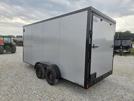 New 2027 Rock Solid 7X16 TANDEM 7K CARGO W/7' HEIGHT BLACKOUT TRIM .080 EXTERIOR & RAMP DOOR