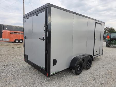 New 2027 Rock Solid 7X16 TANDEM 7K CARGO W/7' HEIGHT BLACKOUT TRIM .080 EXTERIOR & RAMP DOOR