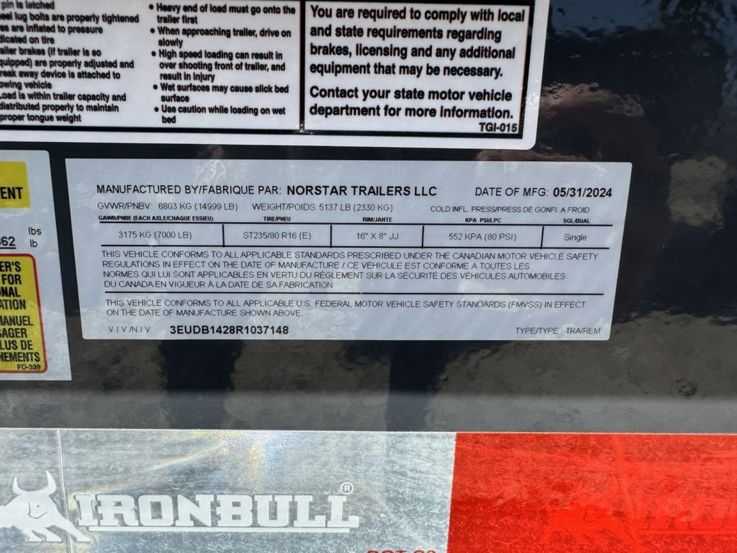New 2026 Iron Bull Trailers 7X14-14.9K Dump Trailer