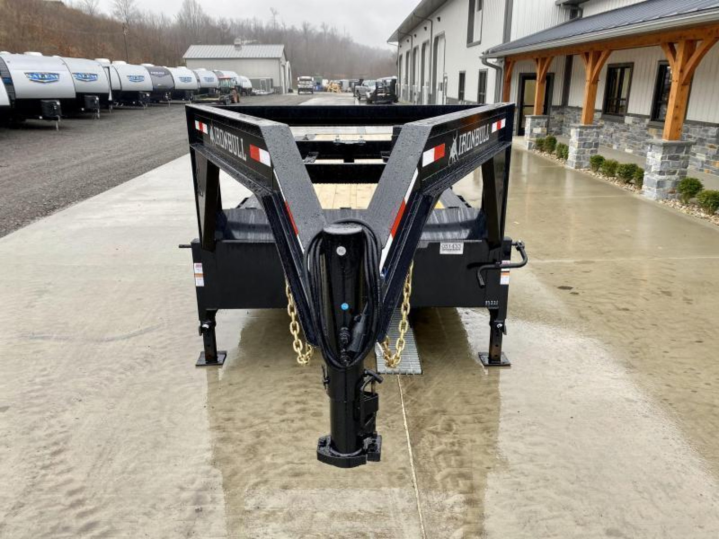 New NEW Ironbull 102x40' Gooseneck Car Hauler Trailer 21000# GVW * DEXTER AXLES * 4' DOVETAIL * OVERWIDTH RAMPS * 102" DECK * DRIVE OVER FENDERS * DUAL JACKS * FULL TOOLBOX * RUBRAIL/STAKE POCKETS/PIPE SPOOLS/D-RINGS * UNDER FRAME BRIDGE