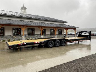 New NEW Ironbull 102x40' Gooseneck Car Hauler Trailer 21000# GVW * DEXTER AXLES * 4' DOVETAIL * OVERWIDTH RAMPS * 102" DECK * DRIVE OVER FENDERS * DUAL JACKS * FULL TOOLBOX * RUBRAIL/STAKE POCKETS/PIPE SPOOLS/D-RINGS * UNDER FRAME BRIDGE