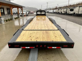 New NEW Ironbull 102x40' Gooseneck Car Hauler Trailer 21000# GVW * DEXTER AXLES * 4' DOVETAIL * OVERWIDTH RAMPS * 102" DECK * DRIVE OVER FENDERS * DUAL JACKS * FULL TOOLBOX * RUBRAIL/STAKE POCKETS/PIPE SPOOLS/D-RINGS * UNDER FRAME BRIDGE