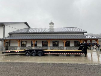 New NEW Ironbull 102x40' Gooseneck Car Hauler Trailer 21000# GVW * DEXTER AXLES * 4' DOVETAIL * OVERWIDTH RAMPS * 102" DECK * DRIVE OVER FENDERS * DUAL JACKS * FULL TOOLBOX * RUBRAIL/STAKE POCKETS/PIPE SPOOLS/D-RINGS * UNDER FRAME BRIDGE