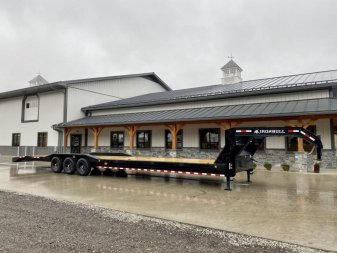 New NEW Ironbull 102x40' Gooseneck Car Hauler Trailer 21000# GVW * DEXTER AXLES * 4' DOVETAIL * OVERWIDTH RAMPS * 102" DECK * DRIVE OVER FENDERS * DUAL JACKS * FULL TOOLBOX * RUBRAIL/STAKE POCKETS/PIPE SPOOLS/D-RINGS * UNDER FRAME BRIDGE