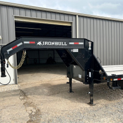 New 2023-Iron-Bull-Trailers-102”x40’-Lo-Pro-Gooseneck-Trailer-w/-Slide-in-Ramps-Black-1086001