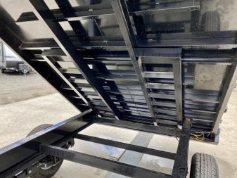 New 2025 Ironbull 8x16' Deckover Dump Trailer 16000# GVW * 8000# AXLES * 17.5" 16-PLY TIRES * HYDRAULIC JACK * TARP KIT * 10" I-BEAM FRAME * BED RUNNERS * FOLD DOWN SIDES * 5x20 SCISSOR HOIST * INTGRATED KEYWAY/10GA WALLS * IRONCLAD WARRANTY
