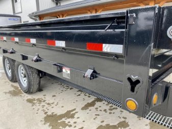 New 2025 Ironbull 8x16' Deckover Dump Trailer 16000# GVW * 8000# AXLES * 17.5" 16-PLY TIRES * HYDRAULIC JACK * TARP KIT * 10" I-BEAM FRAME * BED RUNNERS * FOLD DOWN SIDES * 5x20 SCISSOR HOIST * INTGRATED KEYWAY/10GA WALLS * IRONCLAD WARRANTY