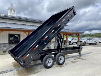 New 2025 Ironbull 8x16' Deckover Dump Trailer 16000# GVW * 8000# AXLES * 17.5" 16-PLY TIRES * HYDRAULIC JACK * TARP KIT * 10" I-BEAM FRAME * BED RUNNERS * FOLD DOWN SIDES * 5x20 SCISSOR HOIST * INTGRATED KEYWAY/10GA WALLS * IRONCLAD WARRANTY