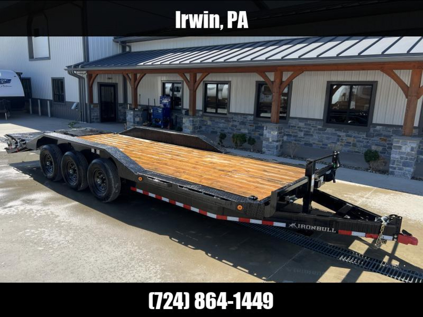 New 2025 Ironbull 102x24' Equipment Trailer 21000# GVW * TRIPLE AXLE * FULL WIDTH RAMPS * 102" DECK * DRIVE OVER FENDERS * 8" FRAME UPGRADE