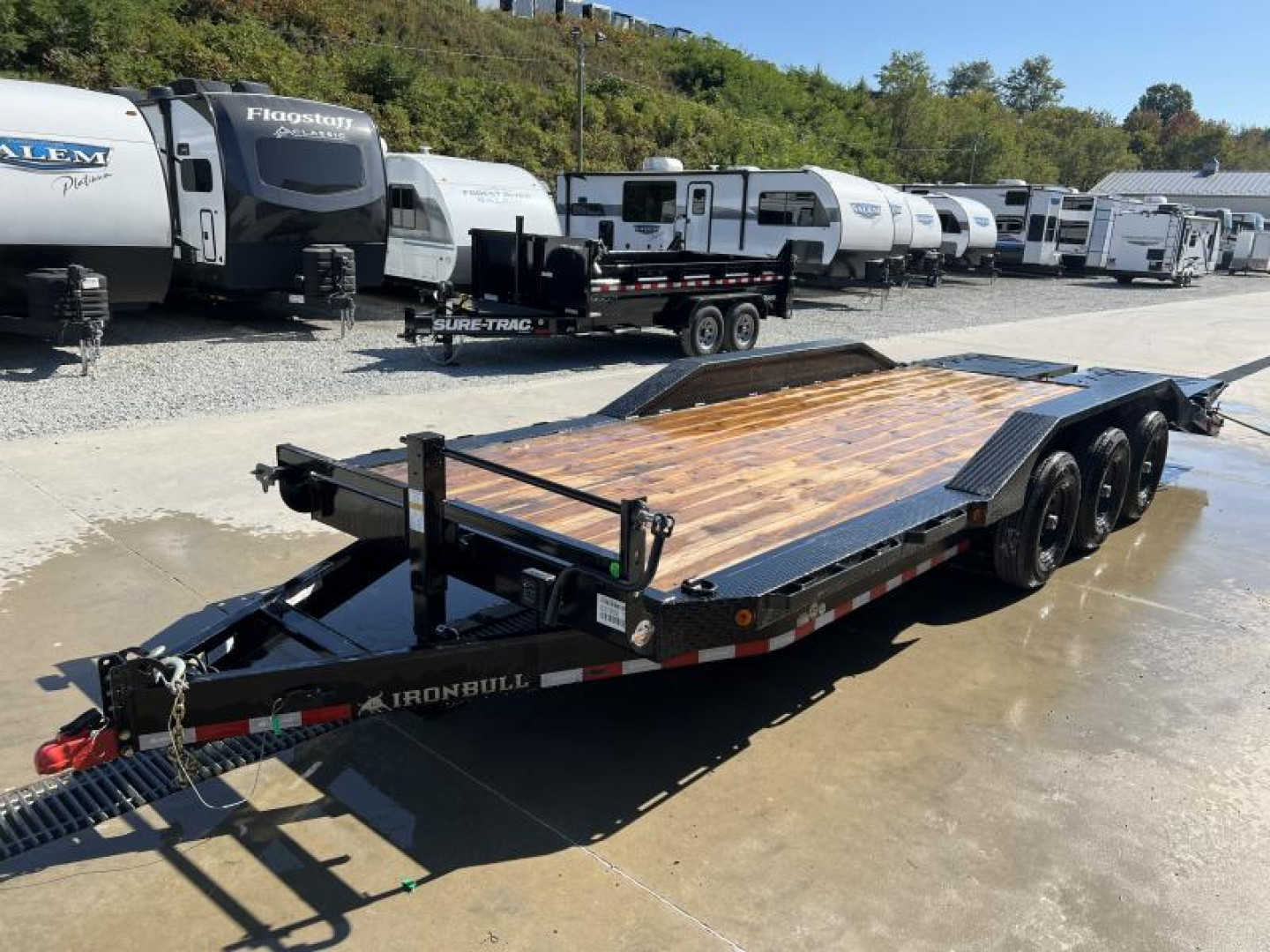New 2025 Ironbull 102x24' Equipment Trailer 21000# GVW * TRIPLE AXLE * FULL WIDTH RAMPS * 102" DECK * DRIVE OVER FENDERS * 8" FRAME UPGRADE