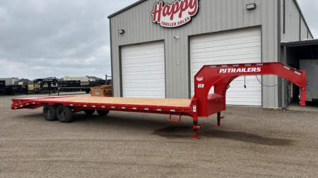 New 2024 PJ 102"x30' GN Low Pro Flatbed w/ Singles - LS