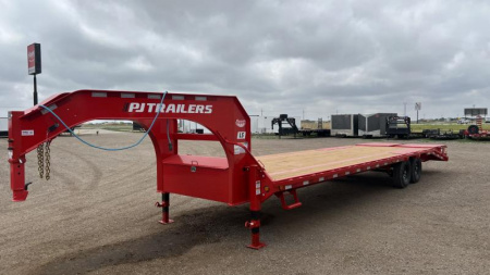 New 2024 PJ 102"x30' GN Low Pro Flatbed w/ Singles - LS