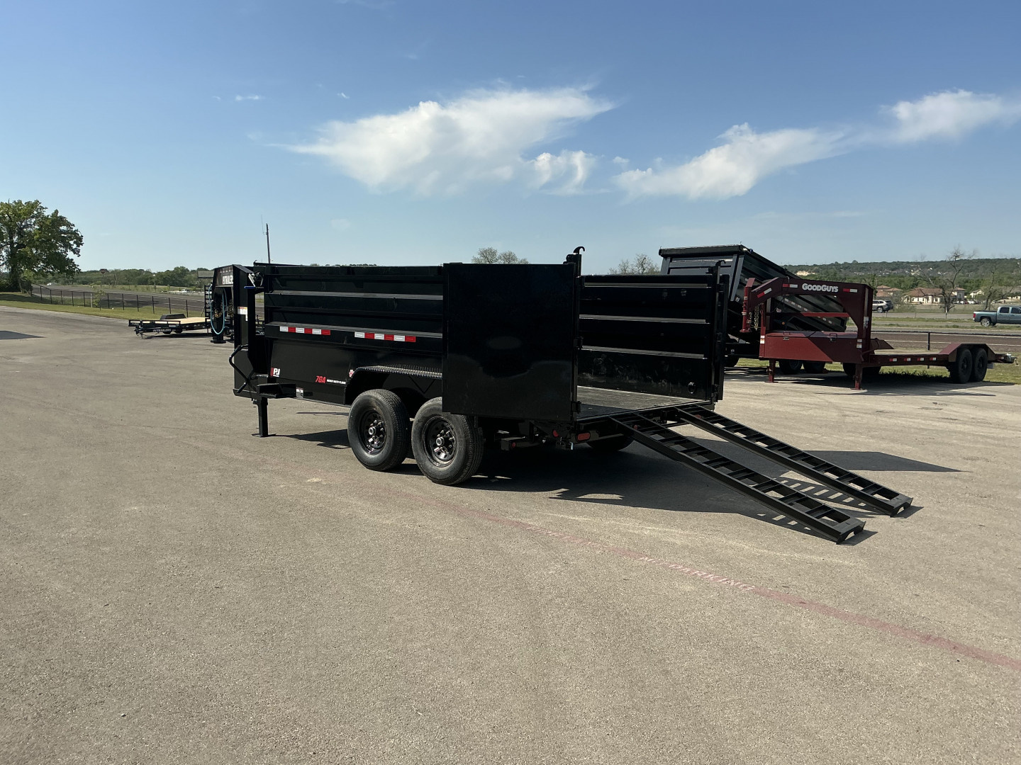 New 2025 PJ 83"x14' GN Tandem Axle Low Pro Telescopic Dump w/ 48" Sides - DT