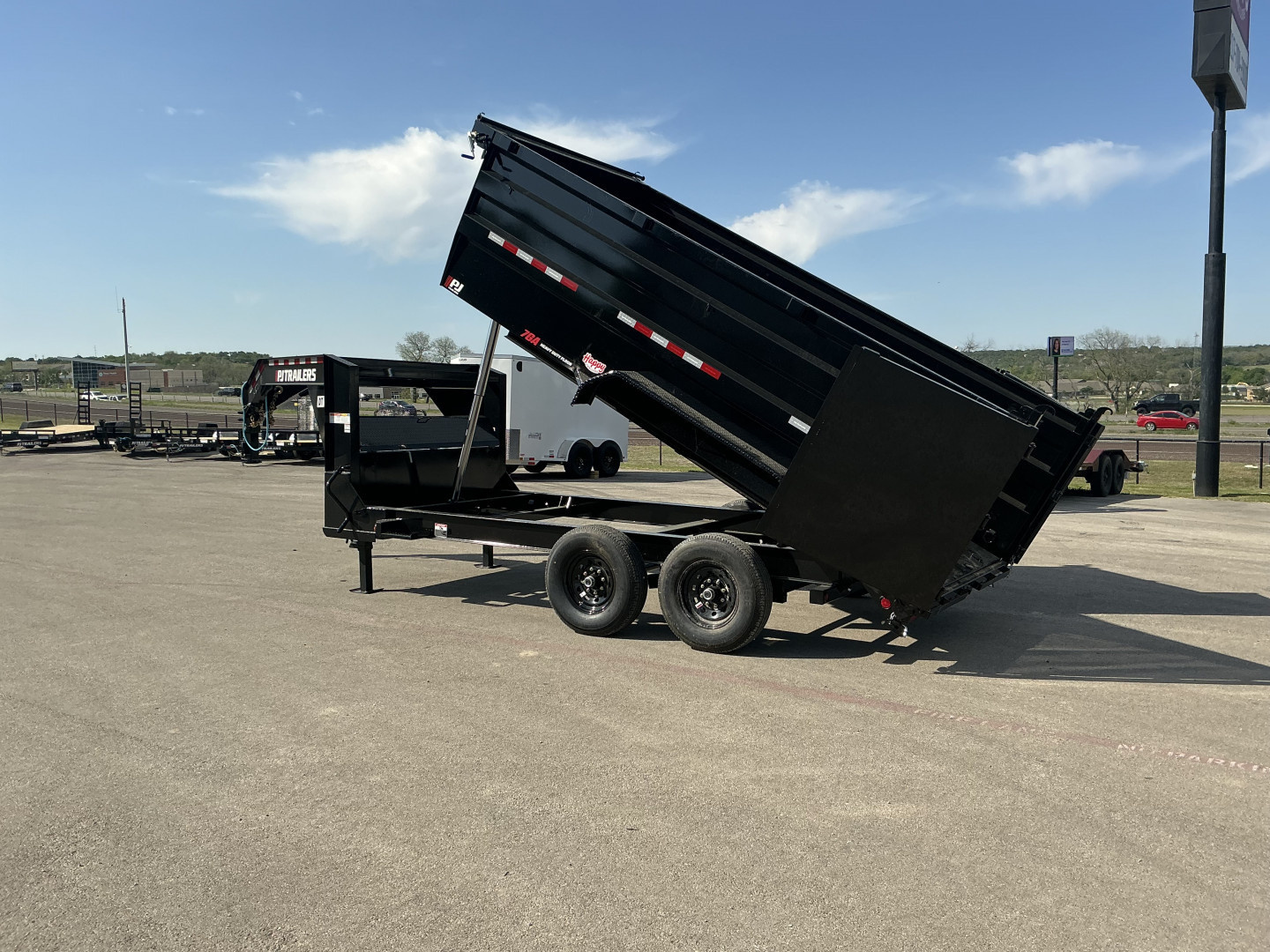 New 2025 PJ 83"x14' GN Tandem Axle Low Pro Telescopic Dump w/ 48" Sides - DT