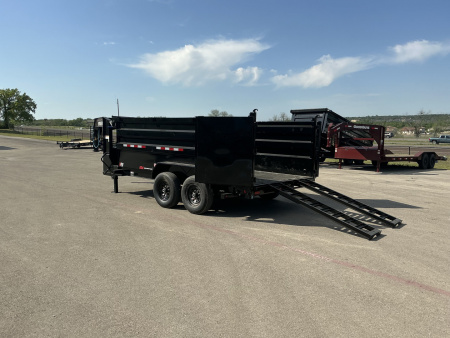 New 2025 PJ 83"x14' GN Tandem Axle Low Pro Telescopic Dump w/ 48" Sides - DT