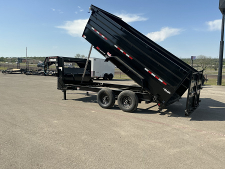 New 2025 PJ 83"x14' GN Tandem Axle Low Pro Telescopic Dump w/ 48" Sides - DT