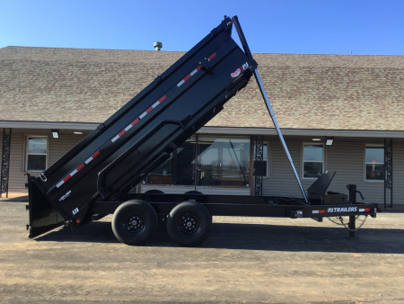 New 2024 PJ 83"x14' BP Tandem Axle Low Pro Telescopic Dump w/ 36" Sides - DT