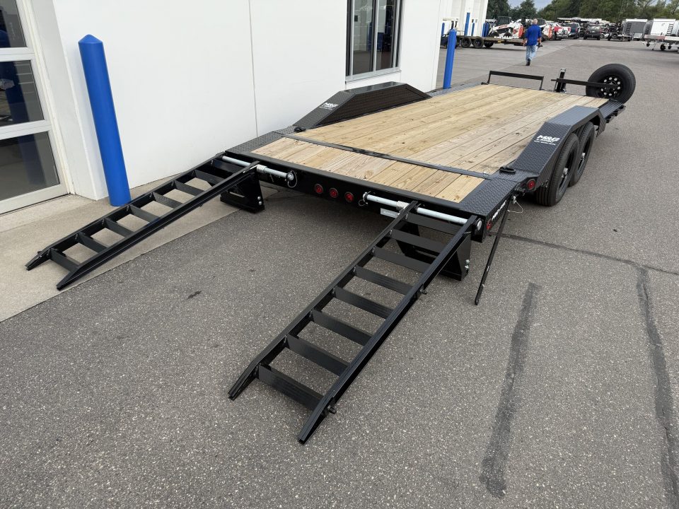 New 102x20 (17+3) 10K WIDE BODY EQUIPMENT TRAILER - BLACK