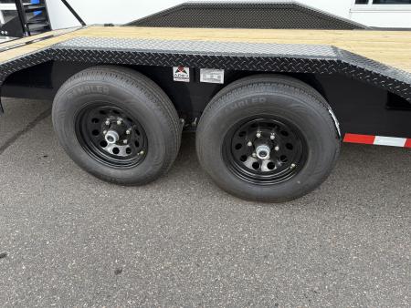 New 102x20 (17+3) 10K WIDE BODY EQUIPMENT TRAILER - BLACK