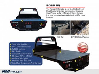 New 8'6" L X 84" W DIAMOND PLATE FLAT BED