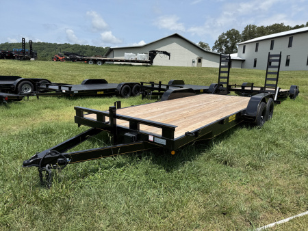 New 2025 P & T Trailers 10K 17+3 ST UP RMPS WOOD 2 BRAKE Utility Trailer