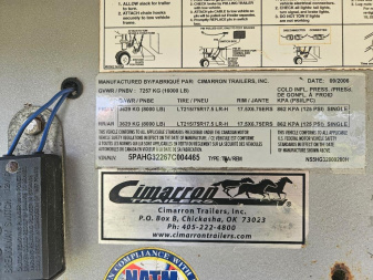 Used 2007 Cimarron Norstar 5H 12'LQ, Generator and Hay Pod