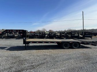 Used 2021 102"x25' PJ 22k Gooseneck Flatbed Trailer