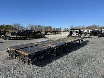Used 2021 102"x25' PJ 22k Gooseneck Flatbed Trailer