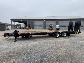 New 2025 Behnke 102"x31' 45k Pintle Hitch Tag Trailer *AIR RAMPS*