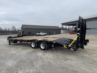 New 2025 Behnke 102"x31' 45k Pintle Hitch Tag Trailer *AIR RAMPS*