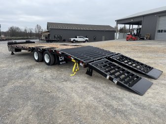 New 2025 Behnke 102"x31' 45k Pintle Hitch Tag Trailer *AIR RAMPS*