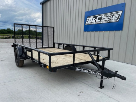 New 2025 DAVIDSON 83X12 SINGLE AXLE PIPE TOP UTILITY W/4' GATE